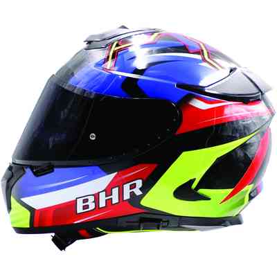 CASQUE MOTO SCORPION EXO - 491 SPIN noir / bleu / jaune fluo