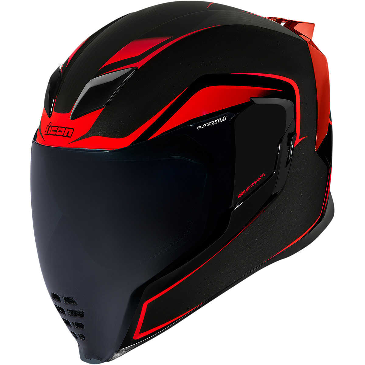 Casque Moto Intégral Double Visière Icon AIRFLITE Raceflit Rouge Vente en  Ligne 