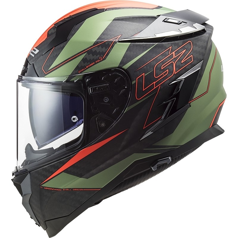 Casque moto intégral LS2 Challenger C Fold noir rouge