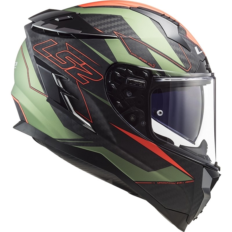 Casque moto intégral LS2 Challenger C Fold noir rouge