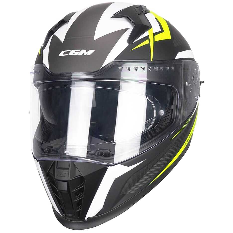Casque De Moto Intégral CGM 363X SHOT RUN Noir Mat Jaune Fluo Vente En