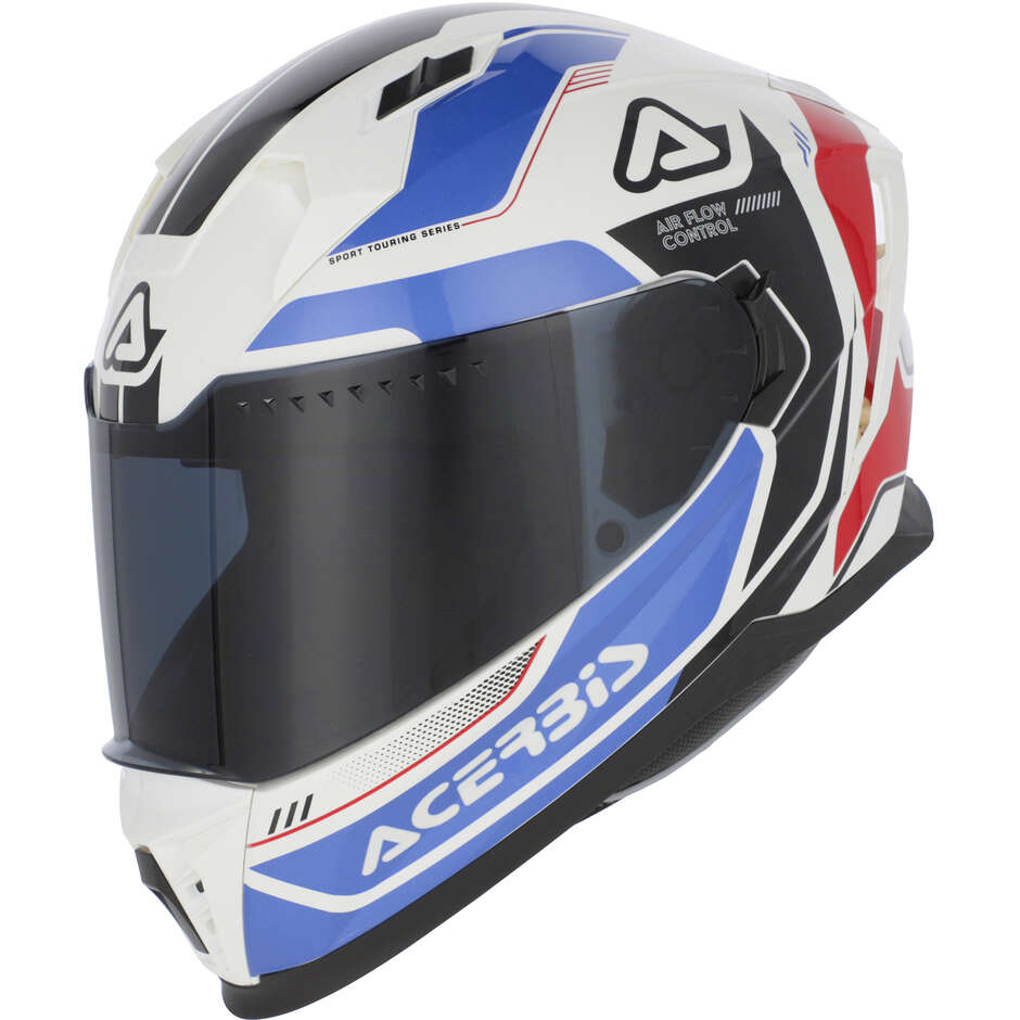 Casque moto intégral ACERBIS X-WAY blanc bleu