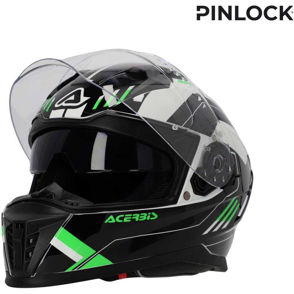 Casque moto intégral ACERBIS X-WAY GRAPHIC noir vert