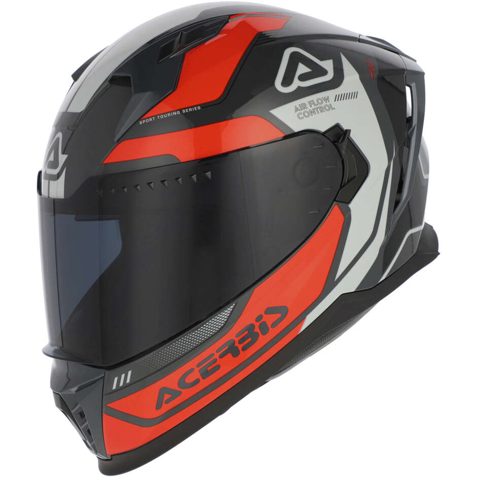 Casque moto intégral ACERBIS X-WAY orange gris