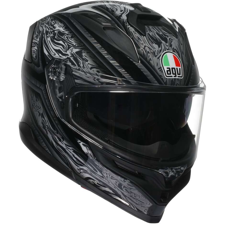 Casque moto intégral Agv K7 DAMASCUS Noir Argent