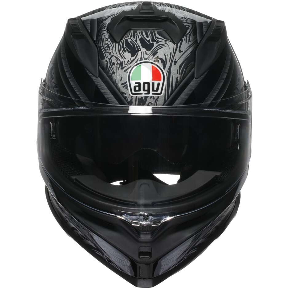 Casque moto intégral Agv K7 DAMASCUS Noir Argent
