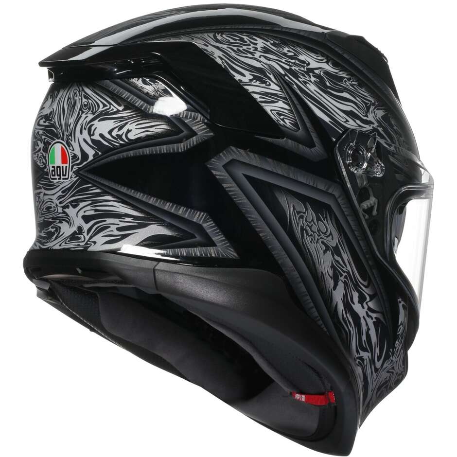 Casque moto intégral Agv K7 DAMASCUS Noir Argent
