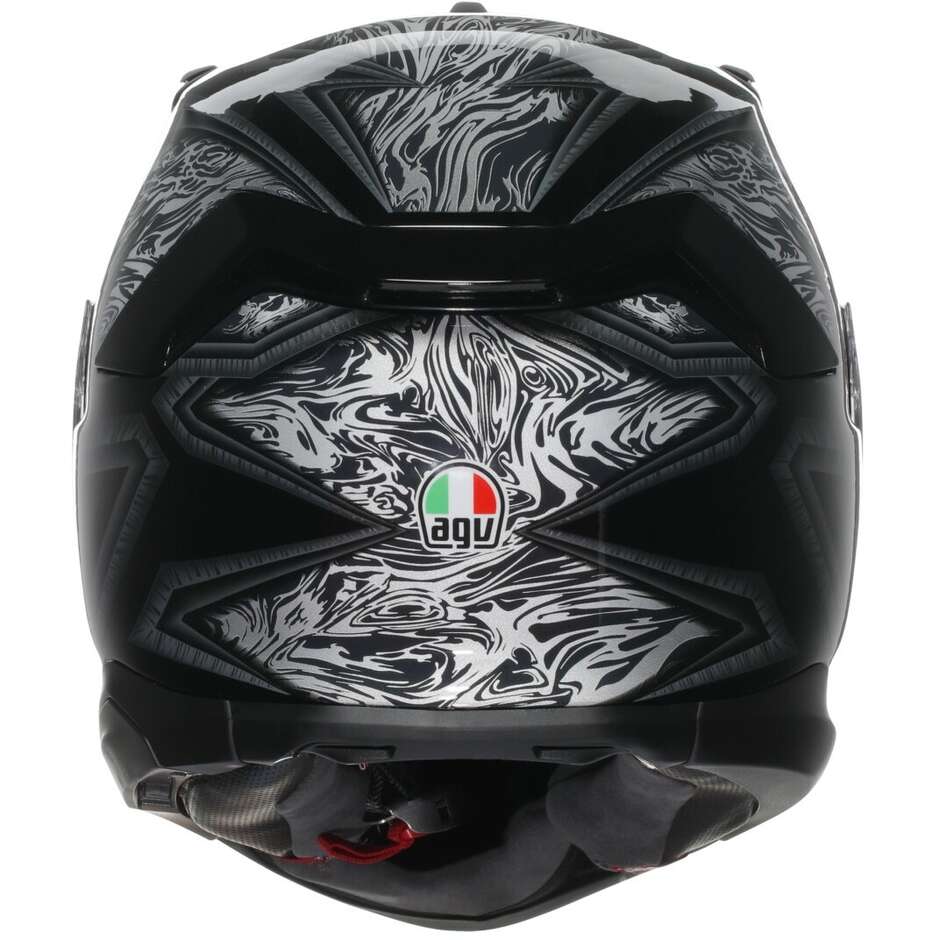 Casque moto intégral Agv K7 DAMASCUS Noir Argent