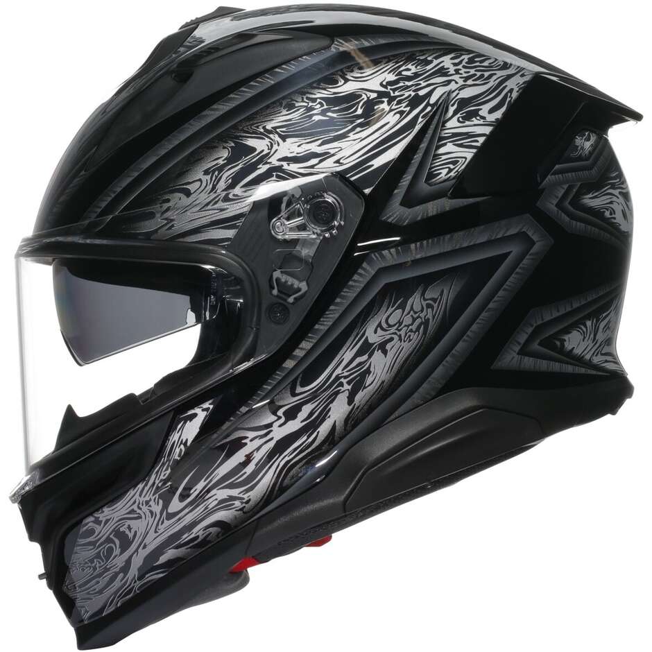 Casque moto intégral Agv K7 DAMASCUS Noir Argent