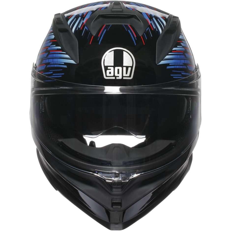 Casque moto intégral Agv K7 GENISYS noir mat bleu gris