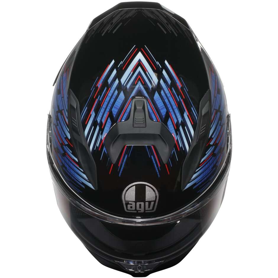 Casque moto intégral Agv K7 GENISYS noir mat bleu gris