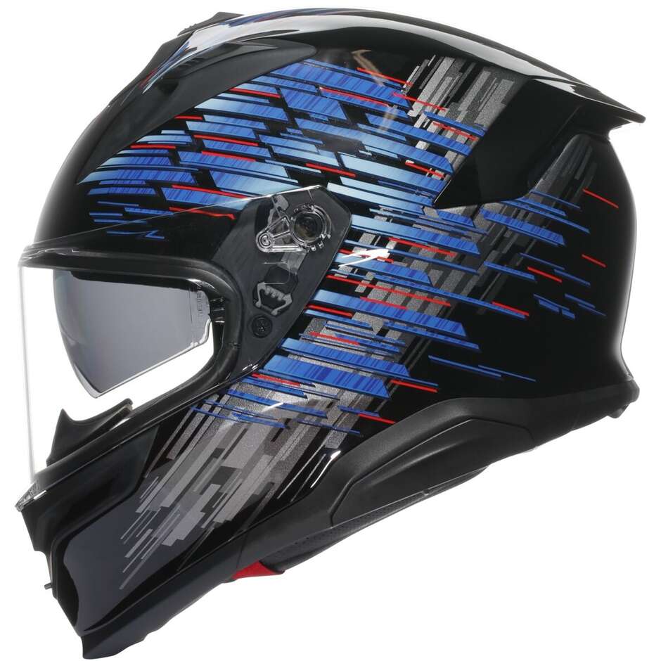 Casque moto intégral Agv K7 GENISYS noir mat bleu gris