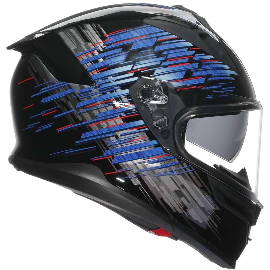 Casque moto intégral Agv K7 GENISYS noir mat bleu gris
