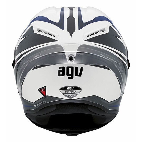Casque moto intégral Agv race Corsa Multi Velocity blanc-noir-bleu
