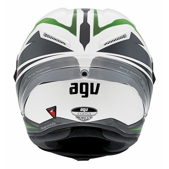 Casque moto intégral Agv race Corsa Multi Velocity blanc-noir-vert