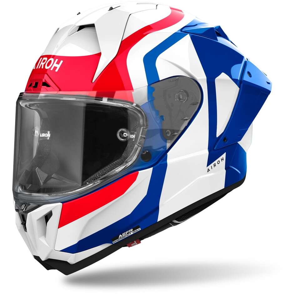 Casco Moto Integrale Airoh GP 800 COMPETITION Blu Rosso Lucido