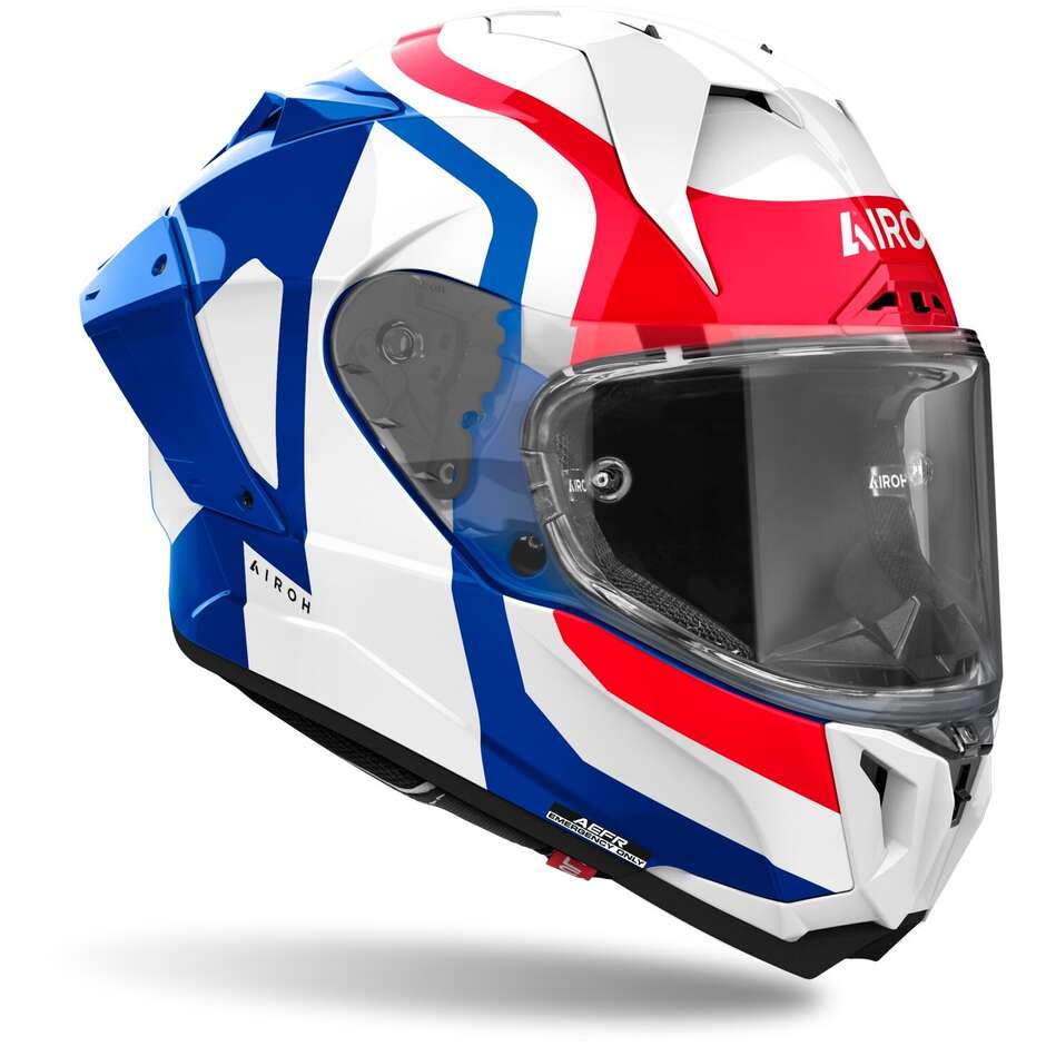 Casco Moto Integrale Airoh GP 800 COMPETITION Blu Rosso Lucido