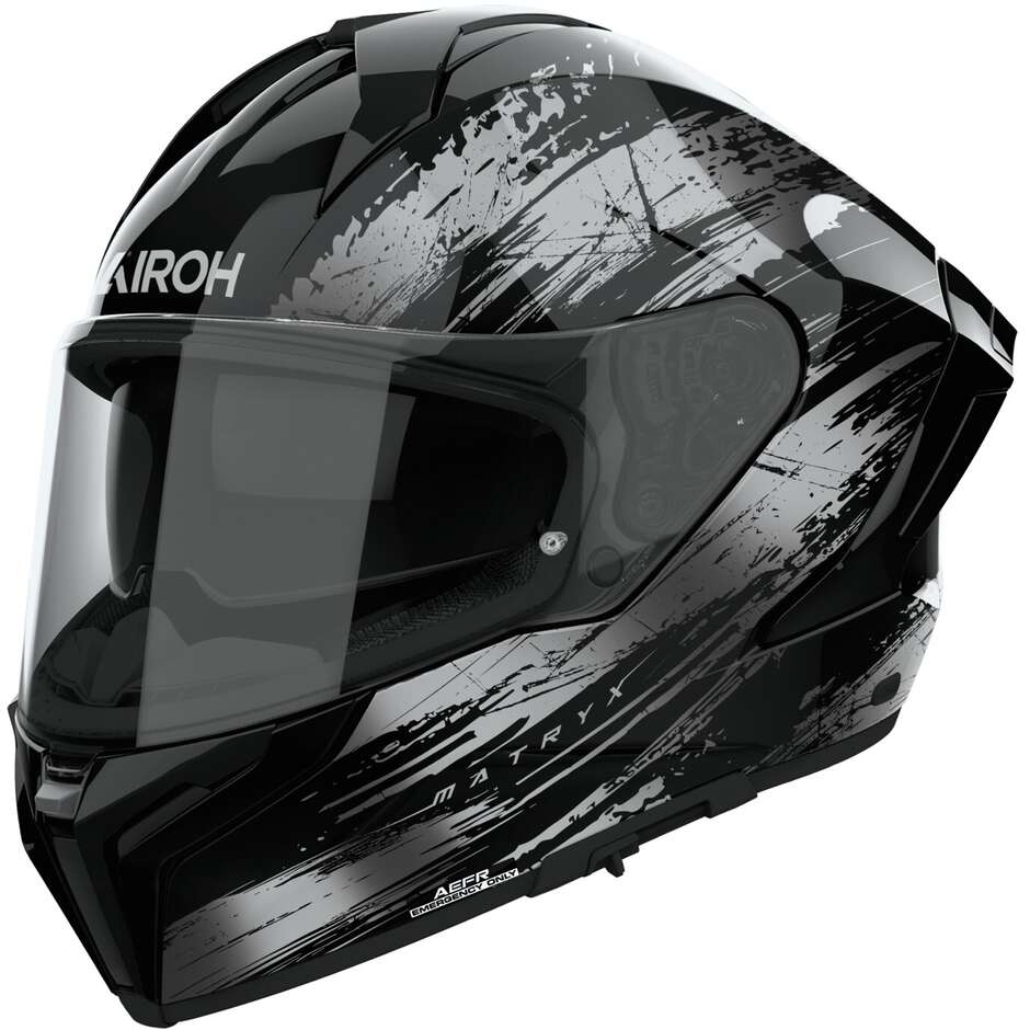 Casque moto intégral Airoh MATRYX REFLEX, gris brillant