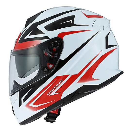 Casque moto intégral Astone Double Visor GT 1000F Nash Blanc Rouge 