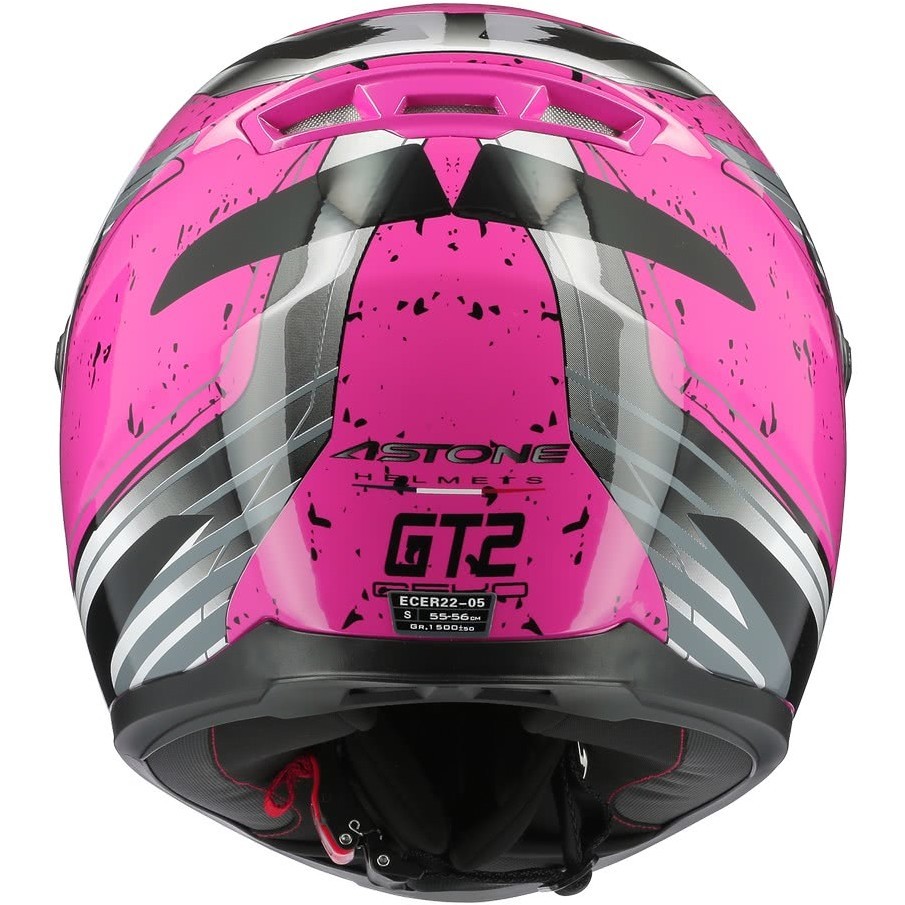 Casque moto intégral Astone GT2 GEKO Glossy Pink