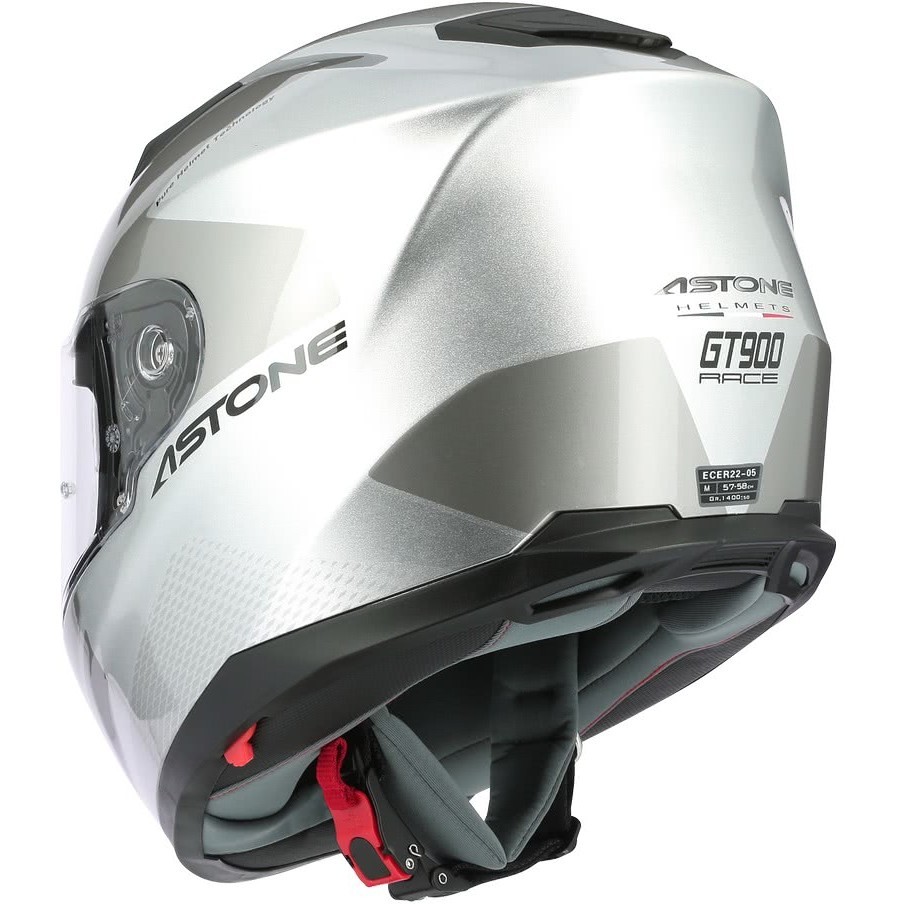 Casque moto intégral Astone GT900 RACE Glossy Silver