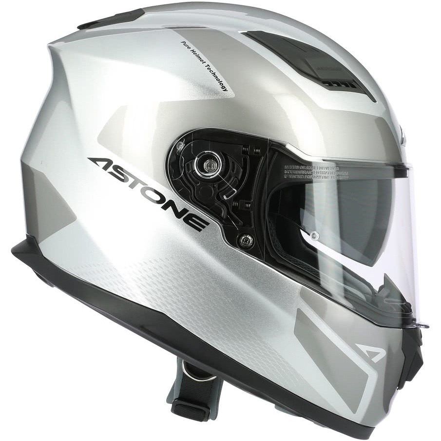Casque moto intégral Astone GT900 RACE Glossy Silver