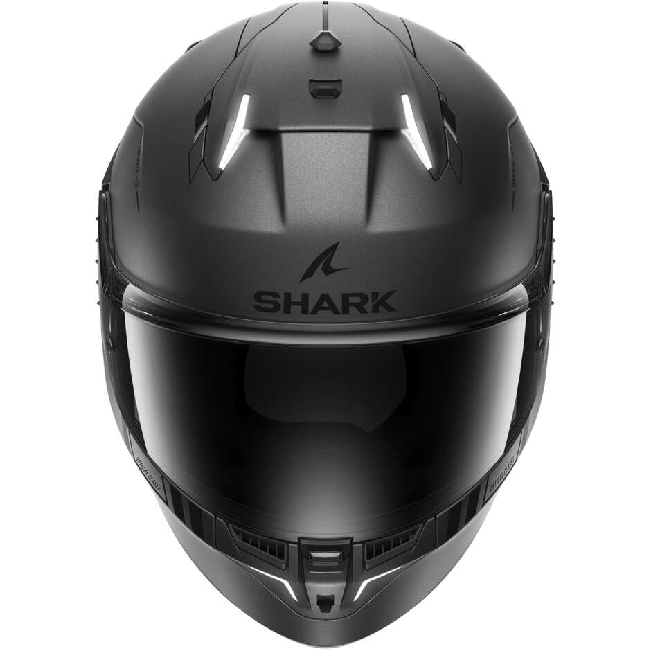Casque moto intégral avec LED Shark SKWAL i3 BLANK SP MAT Anthracite Noir Argent