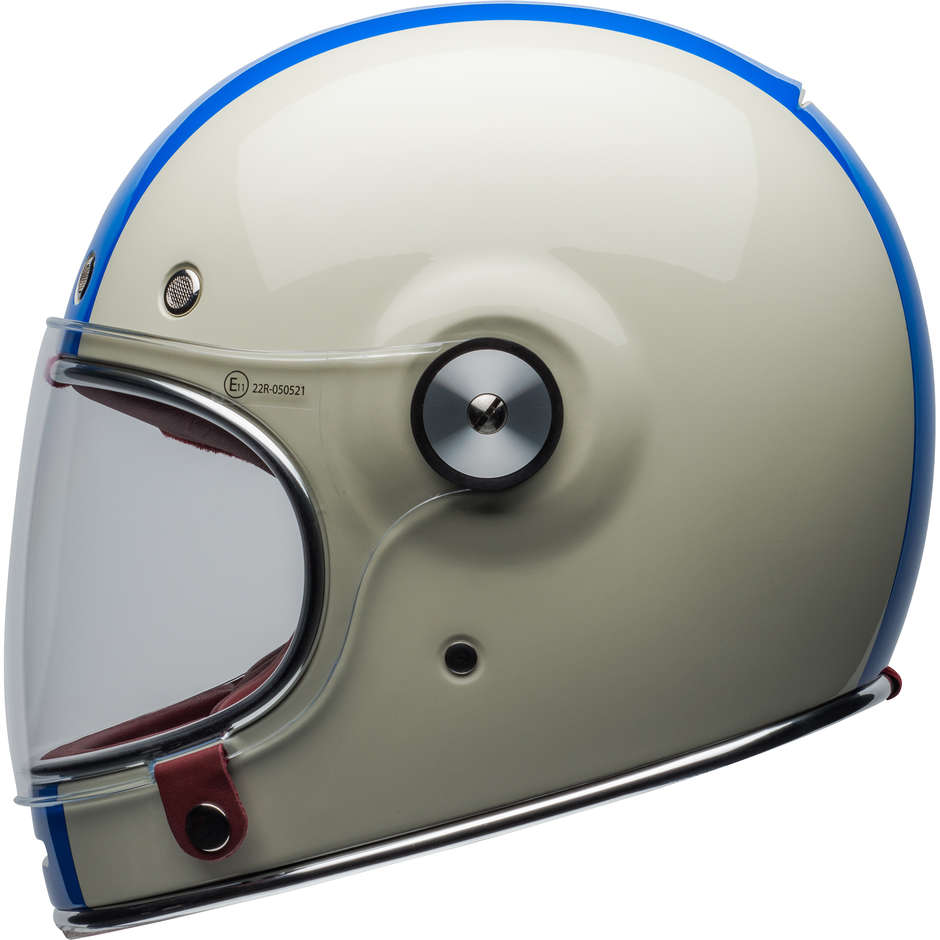 Casque Moto Intégral Bell BULLITT COMMAND VINTAGE Blanc Rouge Bleu