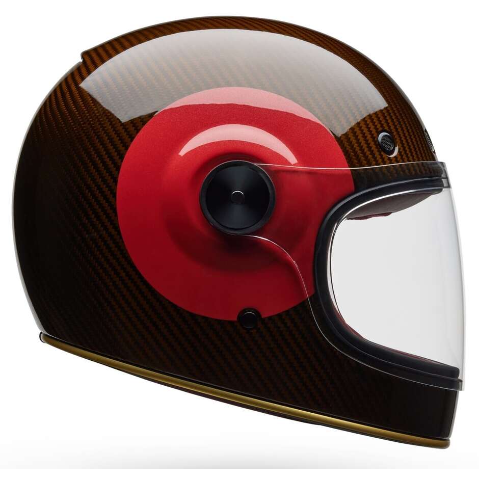 Casque moto intégral Bell Bullitt GT Carbon TT personnalisé rouge or