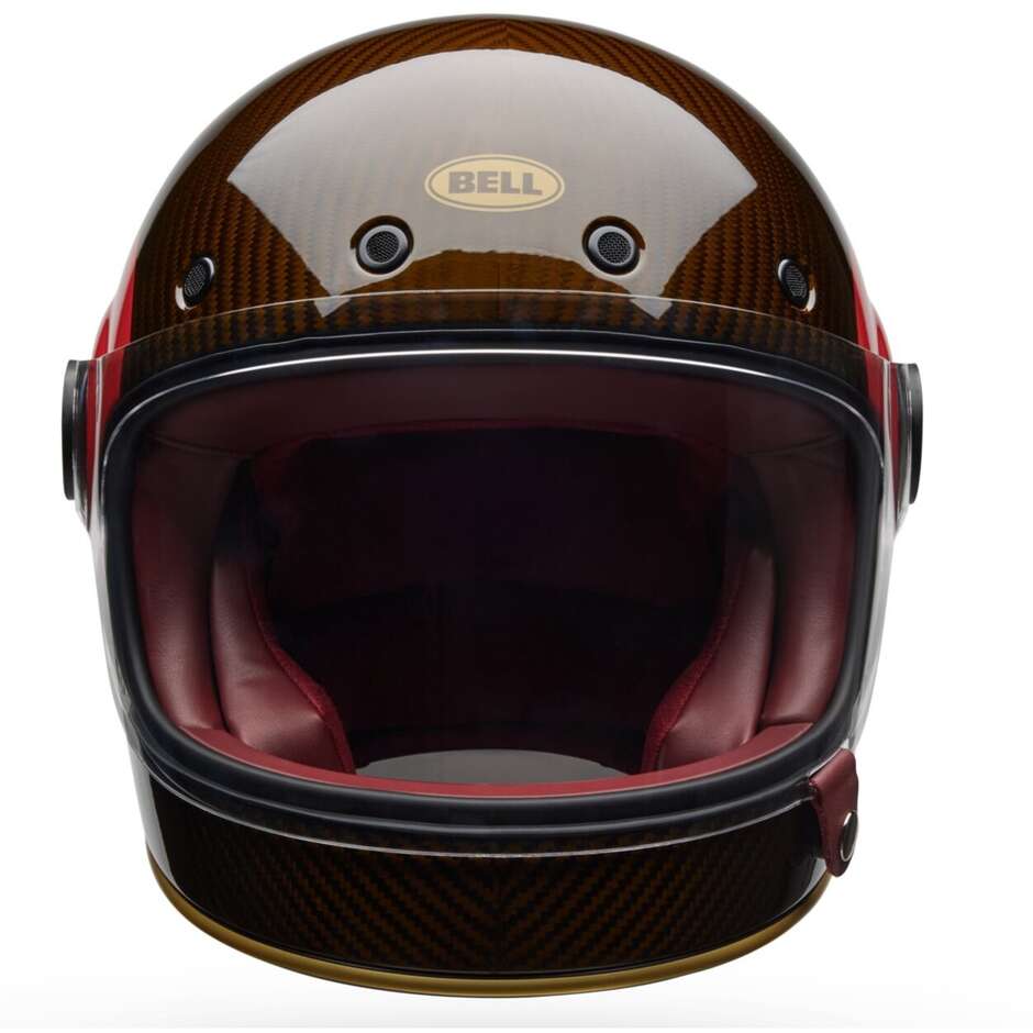 Casque moto intégral Bell Bullitt GT Carbon TT personnalisé rouge or