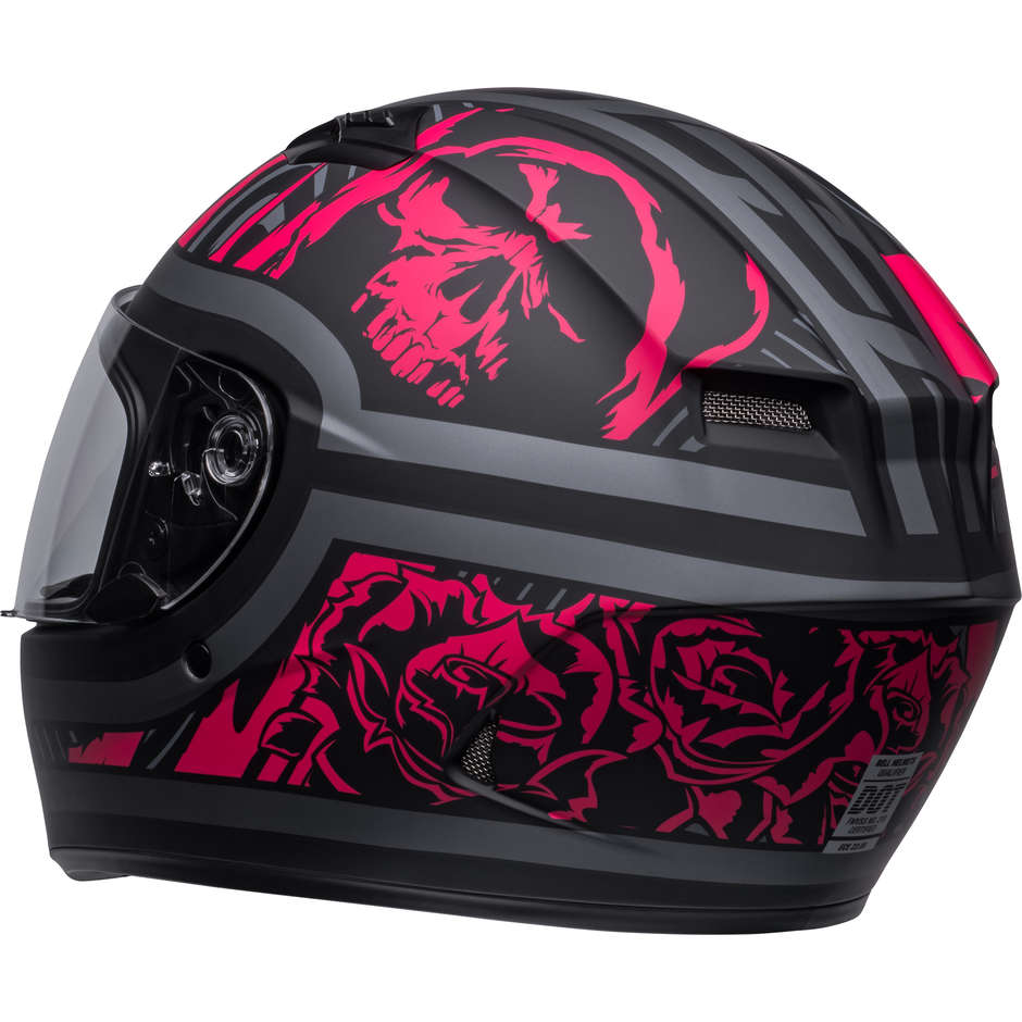 Casque Moto Intégral Bell QUALIFIER REBEL Noir Rose Opaque