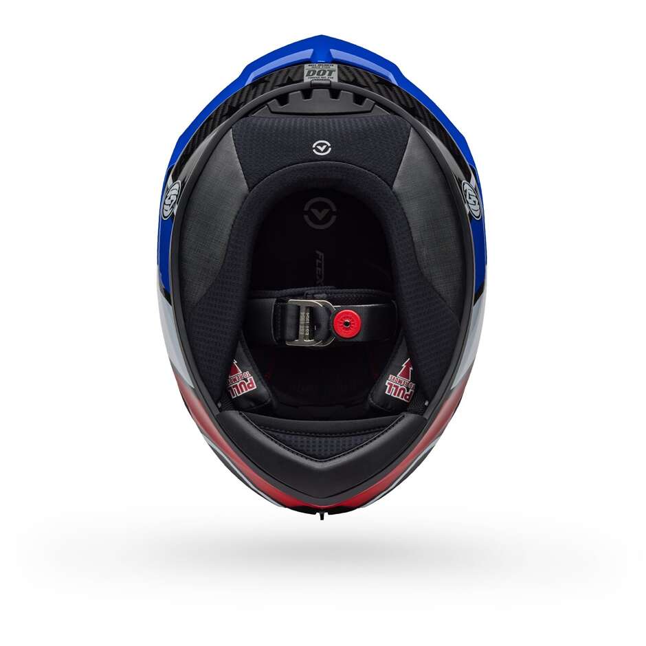 Casque moto intégral Bell RACE STAR FLEX DLX ROLAND SAND OLD GLORY Rouge Bleu