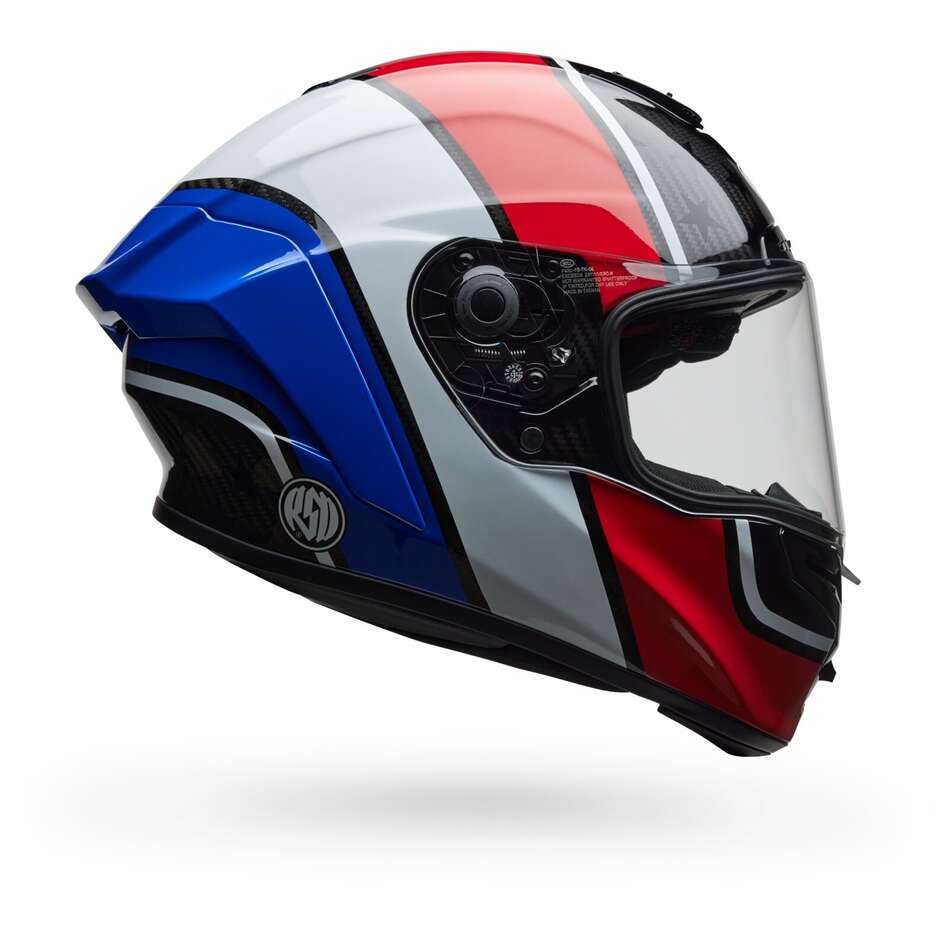 Casque moto intégral Bell RACE STAR FLEX DLX ROLAND SAND OLD GLORY Rouge Bleu