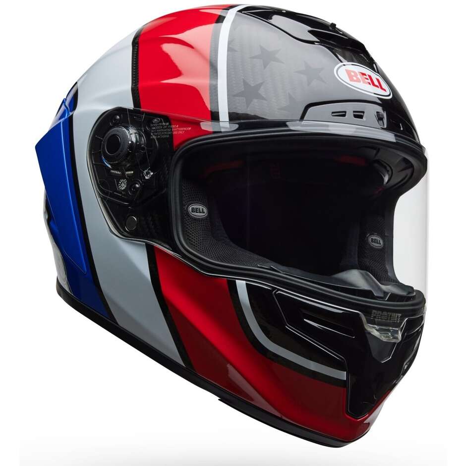 Casque moto intégral Bell RACE STAR FLEX DLX ROLAND SAND OLD GLORY Rouge Bleu