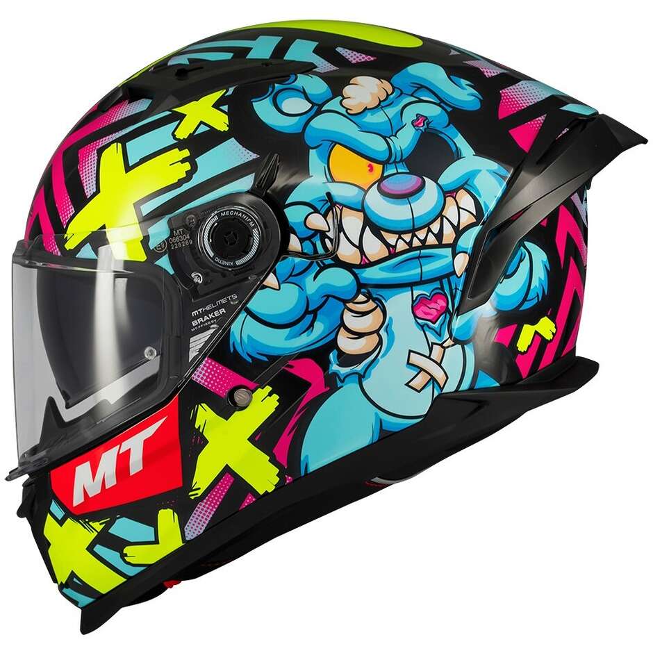 Casque moto intégral brillant Mt Helmets BRAKER SV CRAZY TEDDY B7