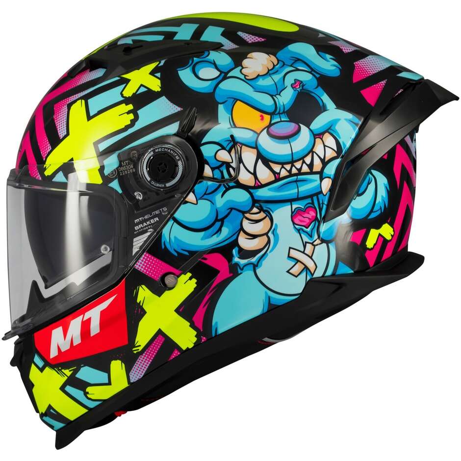 Casque moto intégral brillant Mt Helmets BRAKER SV CRAZY TEDDY B7