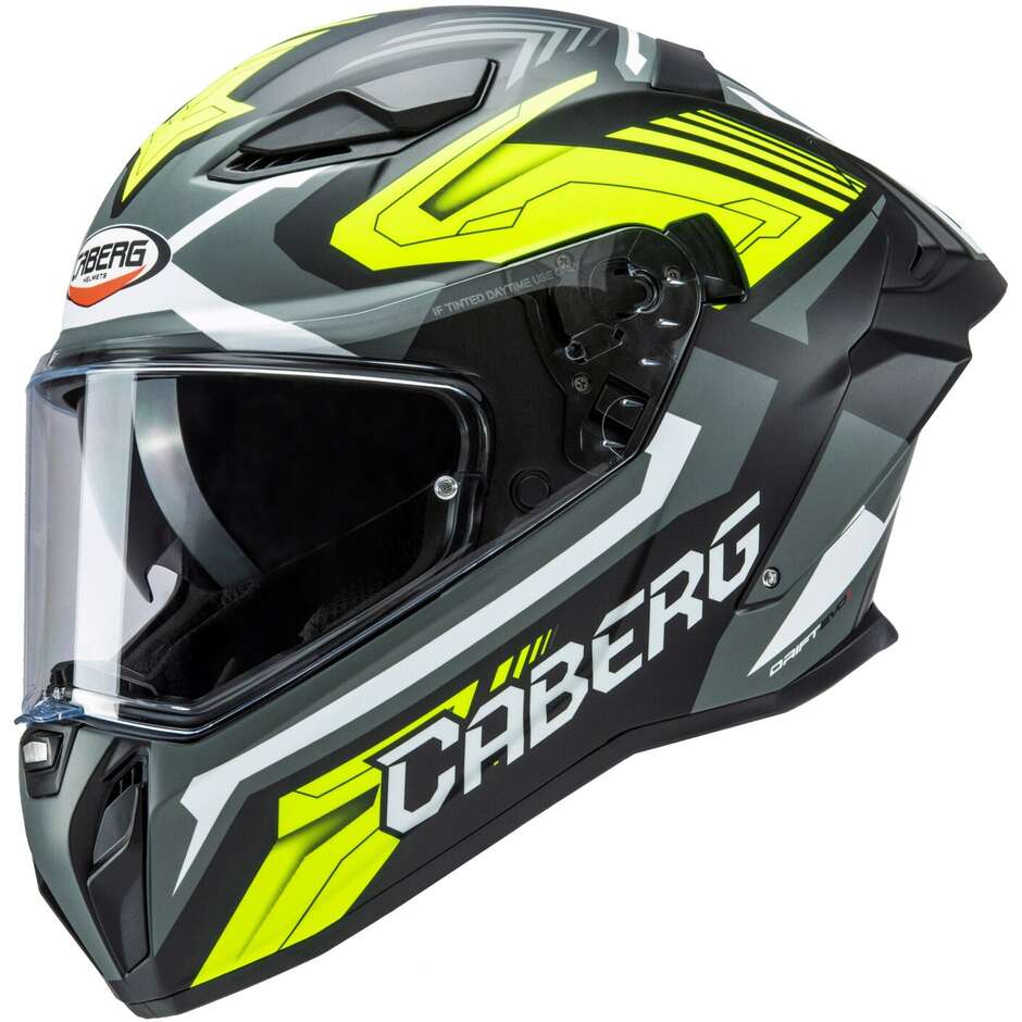 Casque Moto Intégral Caberg DRIFT EVO 2 JARAMA Noir Gris Jaune Mat