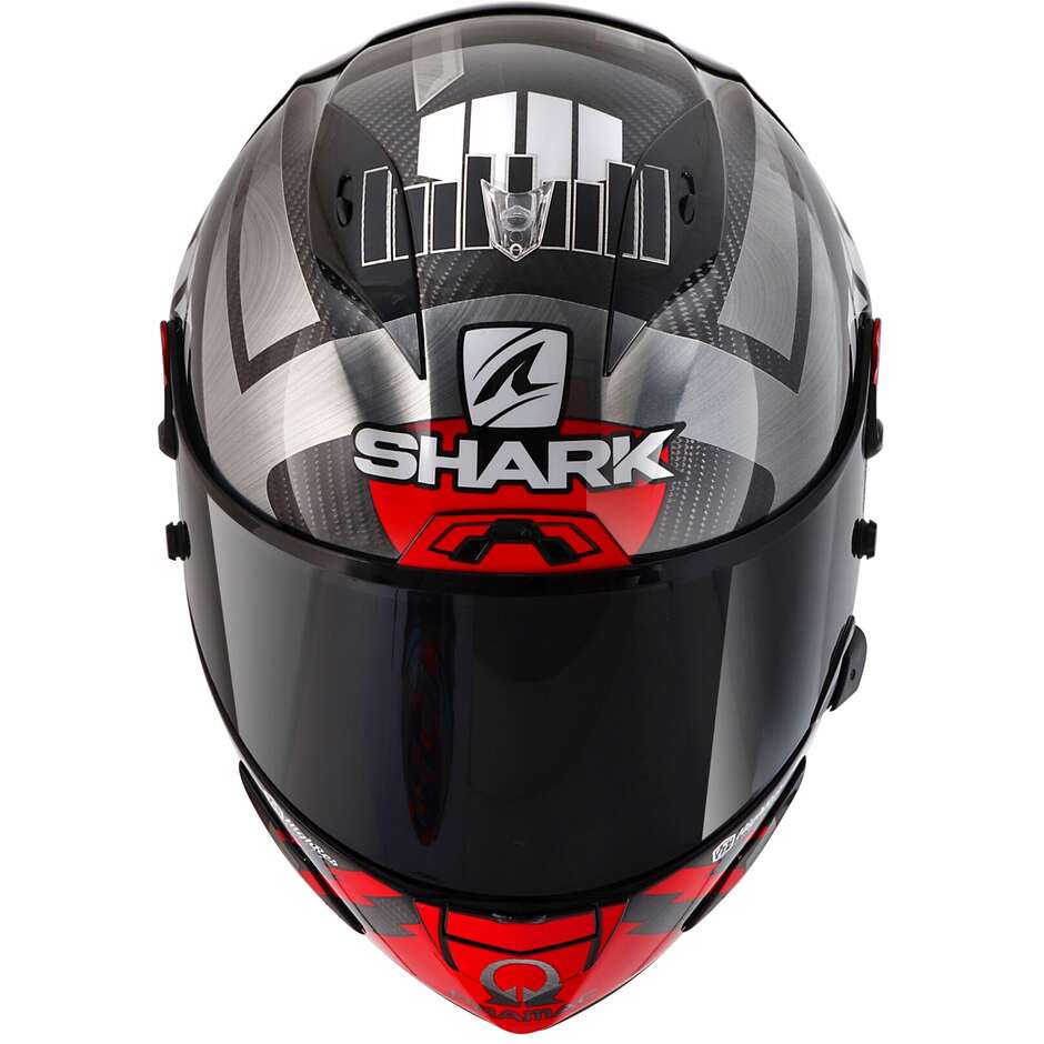 Casque Moto Intégral Carbone Shark RACE-R PRO GP 06 REPLICA ZARCO WINTER TEST Carbone Chrome Rouge