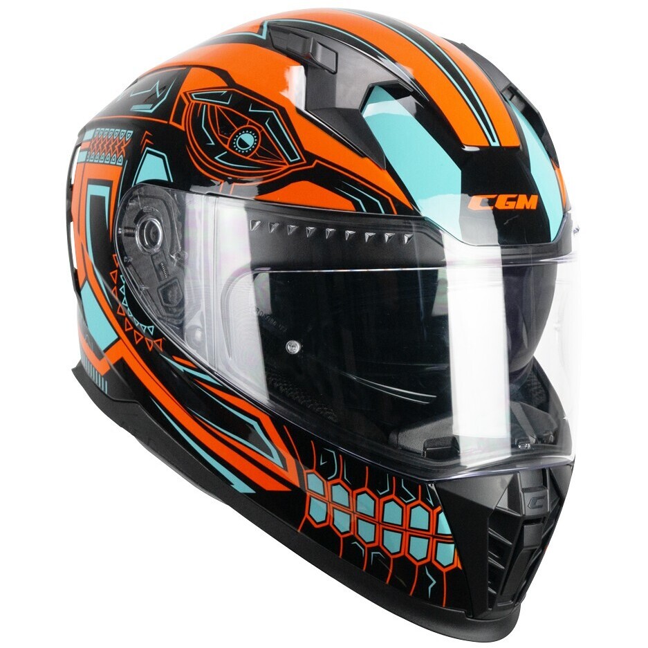 Casque moto intégral CGM 311M BLAST MAYA noir orange bleu