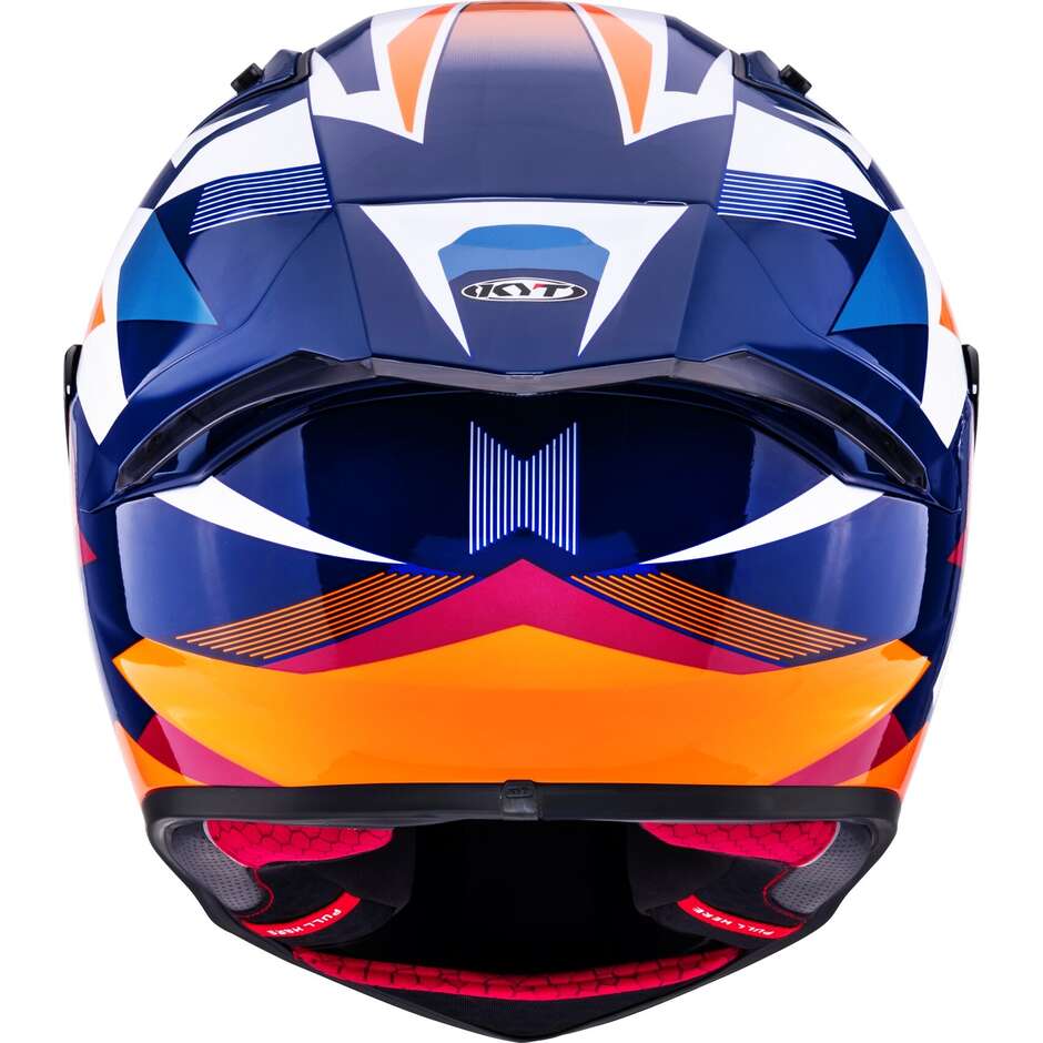 Casque moto intégral de course Kyt R1R Diamond, bleu/orange