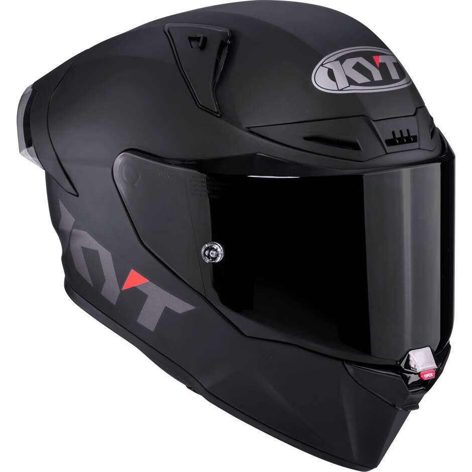 Casque moto intégral de course Kyt R1R PLAIN, noir mat