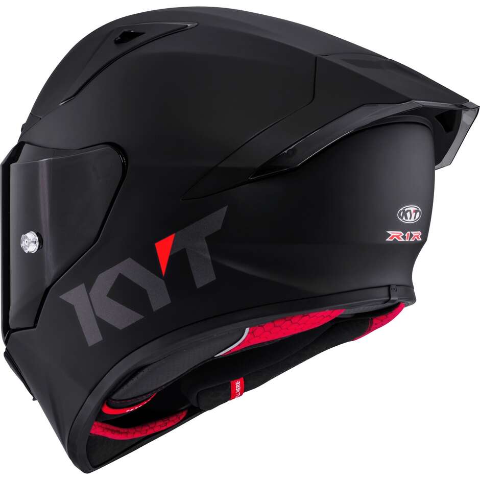 Casque moto intégral de course Kyt R1R PLAIN, noir mat