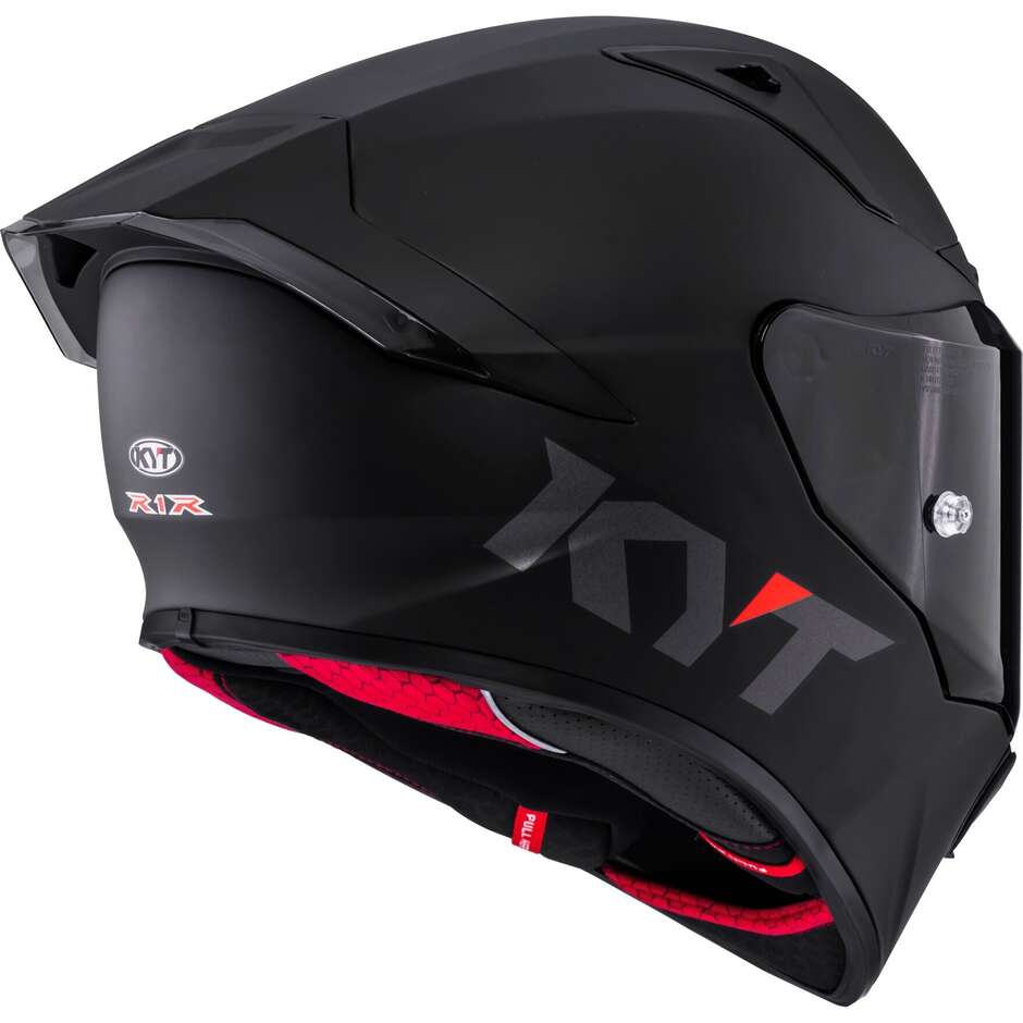 Casque moto intégral de course Kyt R1R PLAIN, noir mat