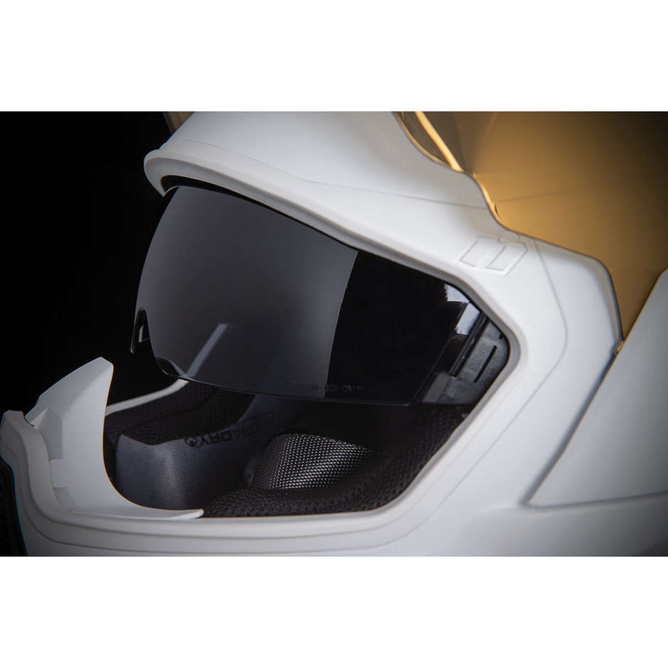 Casque Moto Intégral Double Visière Icon AIRFLITE Peace Keeper Blanc