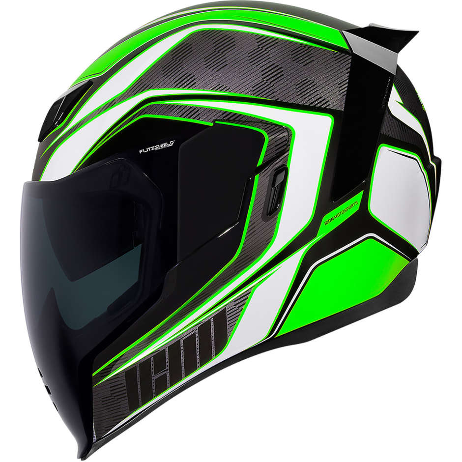 Casque Moto Intégral Double Visière Icon AIRFLITE Raceflit Vert