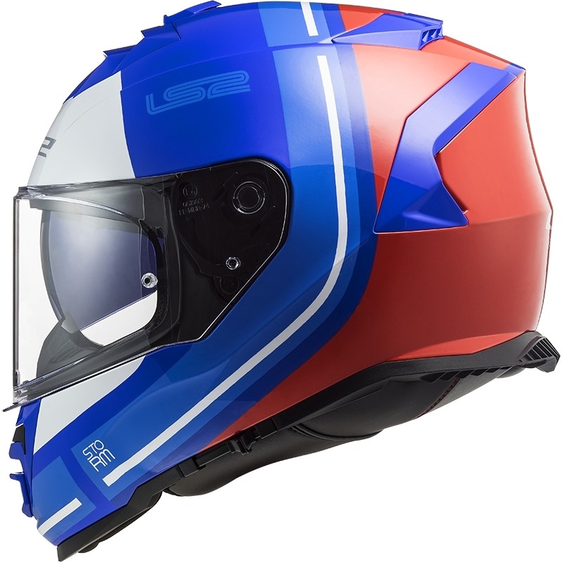 Casque Moto Intégral Double Visière Ls2 FF800 Storm SLANT Bleu Orange Fluo