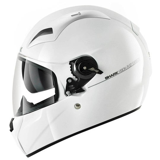 Casque moto intégral Double Visor Shark VISION R 2 BLANK Glossy White