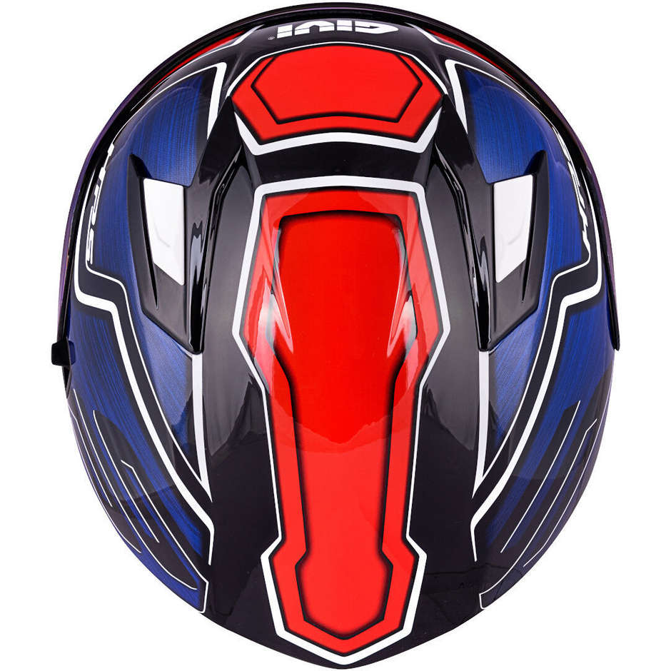 Casque moto intégral Givi 50.6 Sport bleu profond rouge double visière