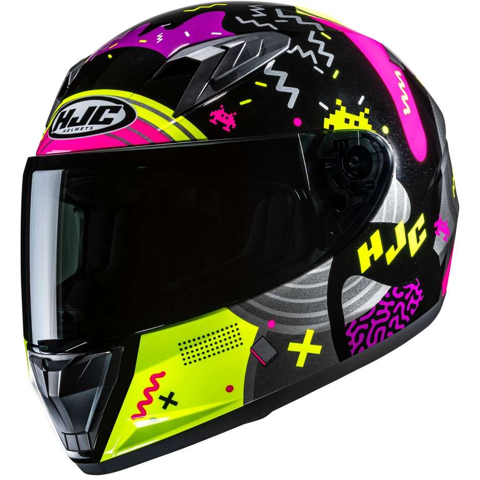 Casque moto intégral HJC Y10 MIKA MC3H pour enfants