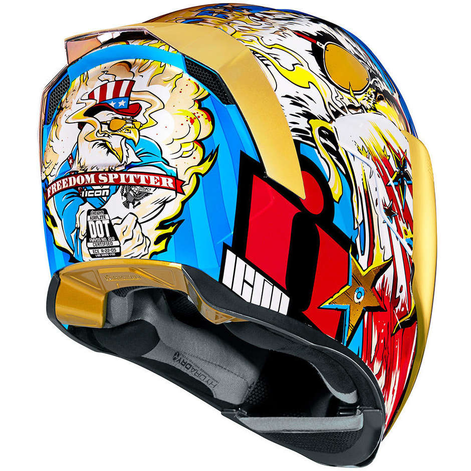 Casque Moto Intégral Icon AIRFLITE FREEDOM SPITTER Or